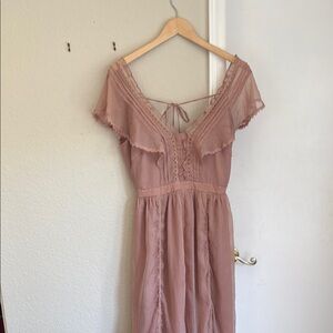 Anthropologie Dusty Pink Maxi Dress
